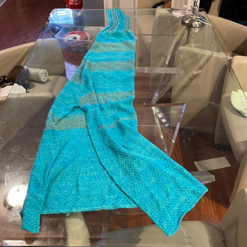 Teal & Gray Grownup Mermaid Blanket